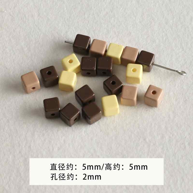 Baking paint series square acrylic loose beads diy accessories