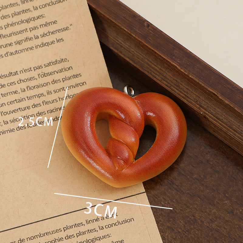 simulation food toy stick alkaline water bread resin DIY necklace mobile phone chain bag hanging decoration