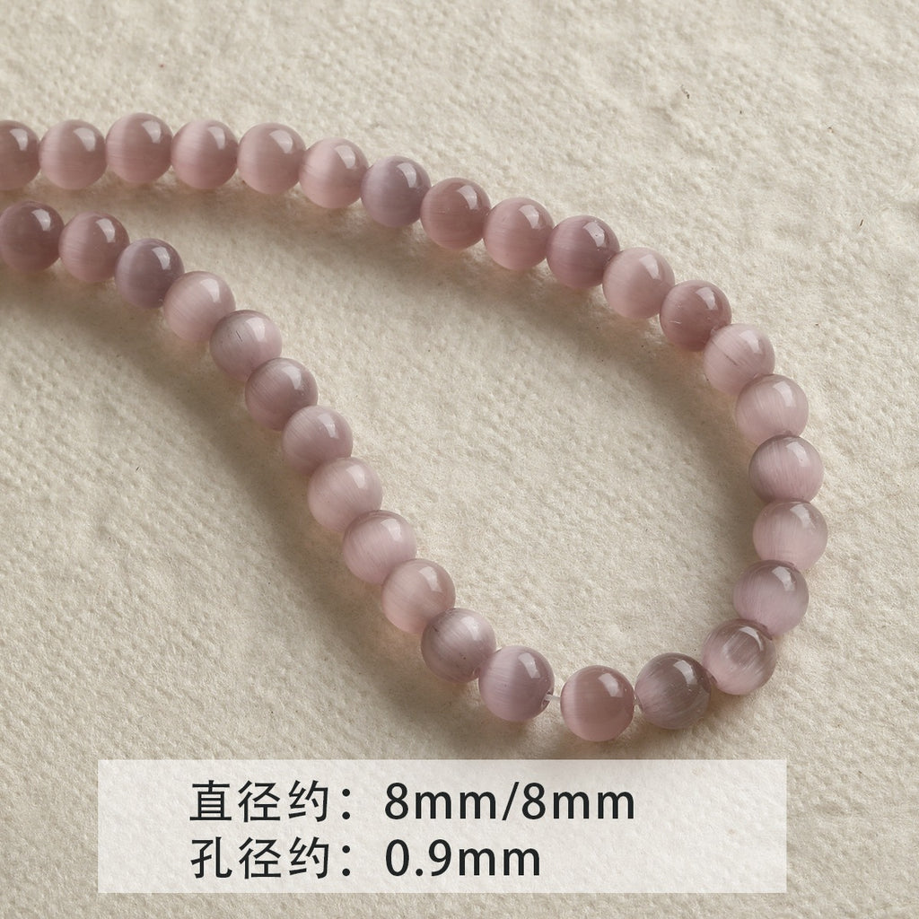 [Jingxiu] white green natural opal round beads beaded bracelet necklace loose beads diy accessories material beads