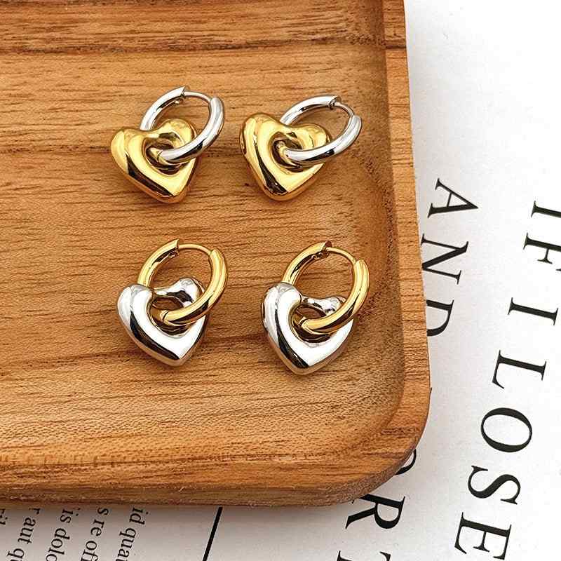 French popular niche simple heart-shaped personality earrings
