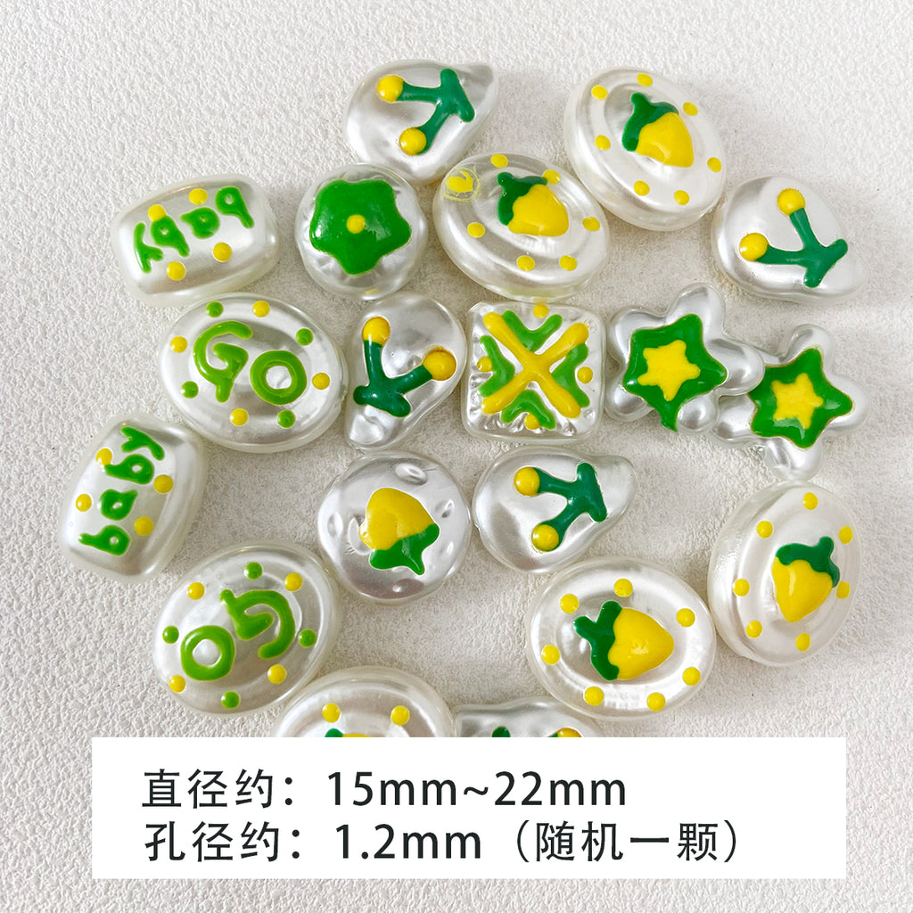 special-shaped ABS hand-painted imitation pearls loose beads love beaded diy accessories material bracelet necklace mobile phone chain beads