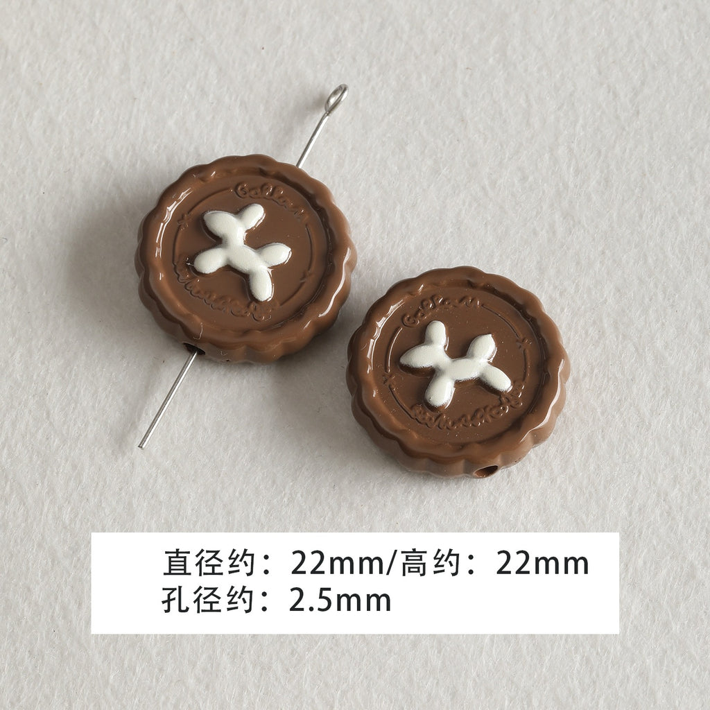 Baking paint curry color series square beads acrylic loose beads mobile phone chain key chain beads diy accessories material