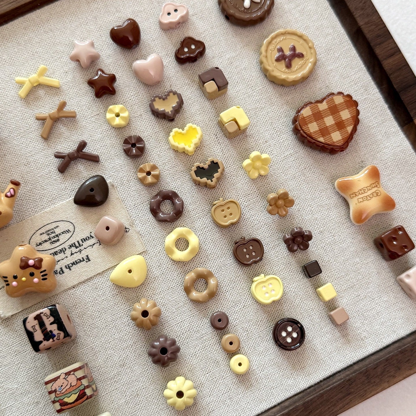 Baking paint curry color series square beads acrylic loose beads mobile phone chain key chain beads diy accessories material