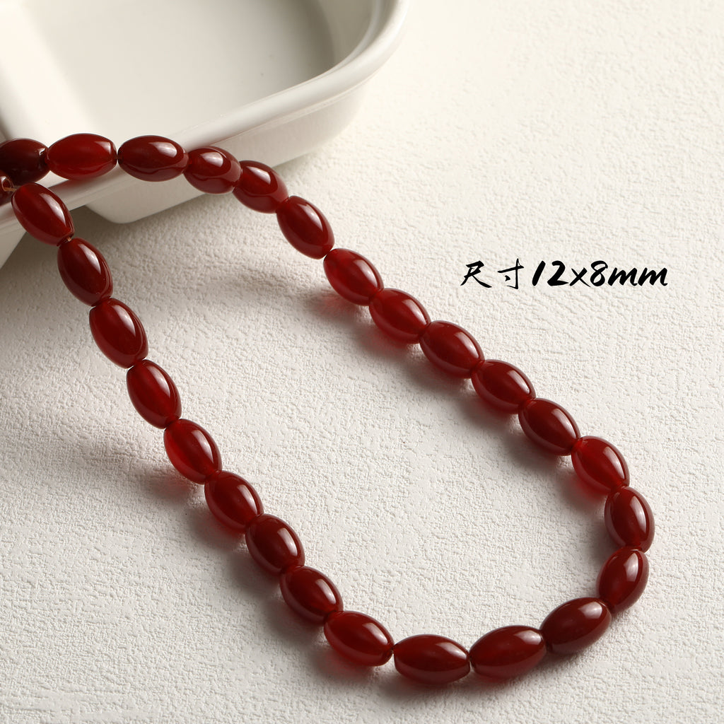 [Acacia beans] changxiangsi same style 7A grade natural red agate diy bracelet necklace earrings accessories