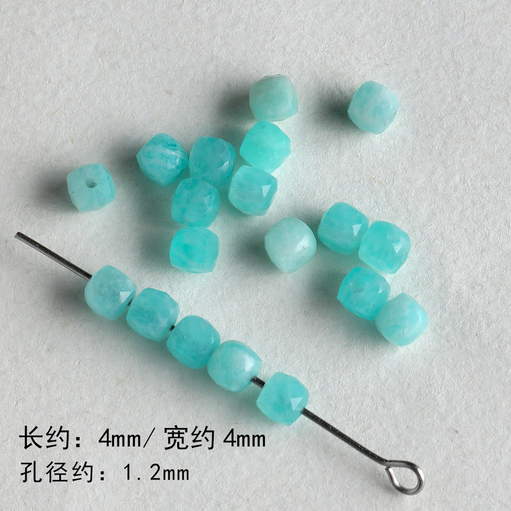 [blue ocean] natural stone aquamaric loose beads glazed starfish loose beads bracelet necklace diy accessories material