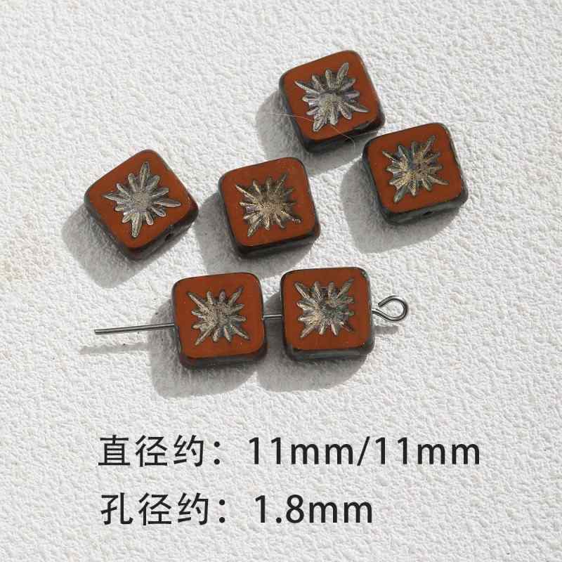 [Maillard] rice beads water drop beads glass gold plated foil square bracelet necklace mobile phone chain diy accessories