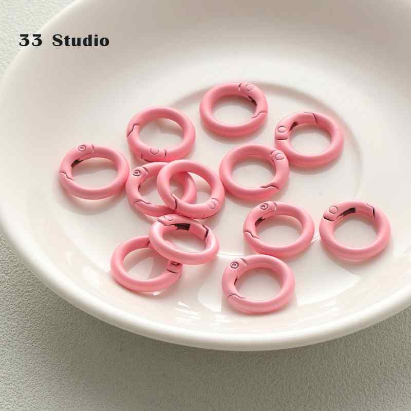 20mm candy spray paint round keychain diy beaded accessories buckle pendant bag hanging buckle