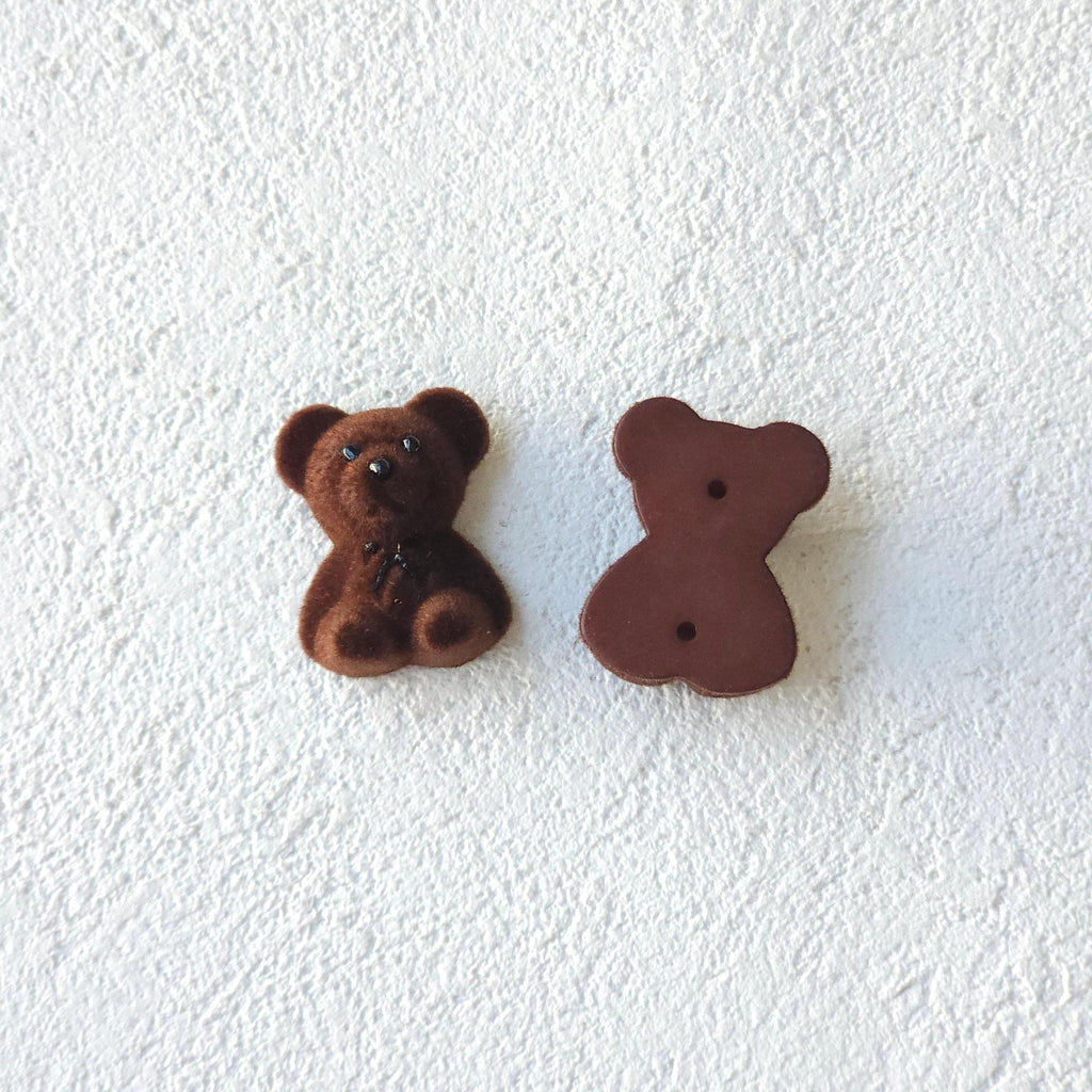 coffee colored plush teddy bear sausage dog headband clip, headband clip, earring, DIY accessory accessories