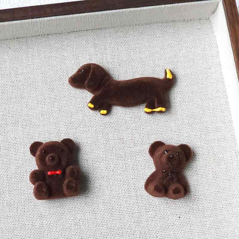 coffee colored plush teddy bear sausage dog DIY accessory accessories