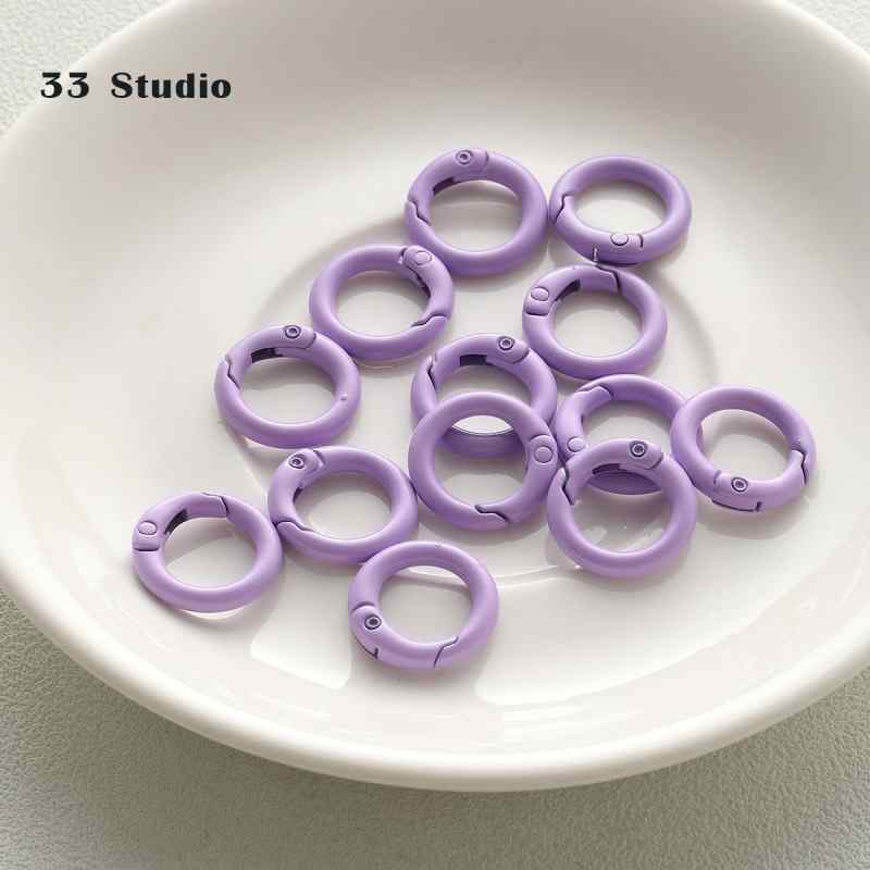 20mm candy spray paint round keychain diy beaded accessories buckle pendant bag hanging buckle