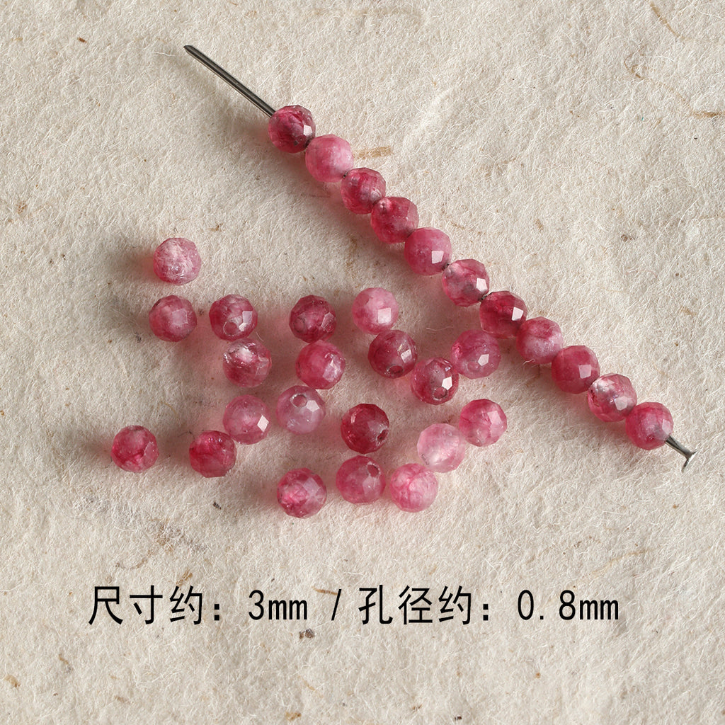 [Dunhuang] natural round cut aquamarine garnet loose beads bracelet necklace beaded diy accessories material beads