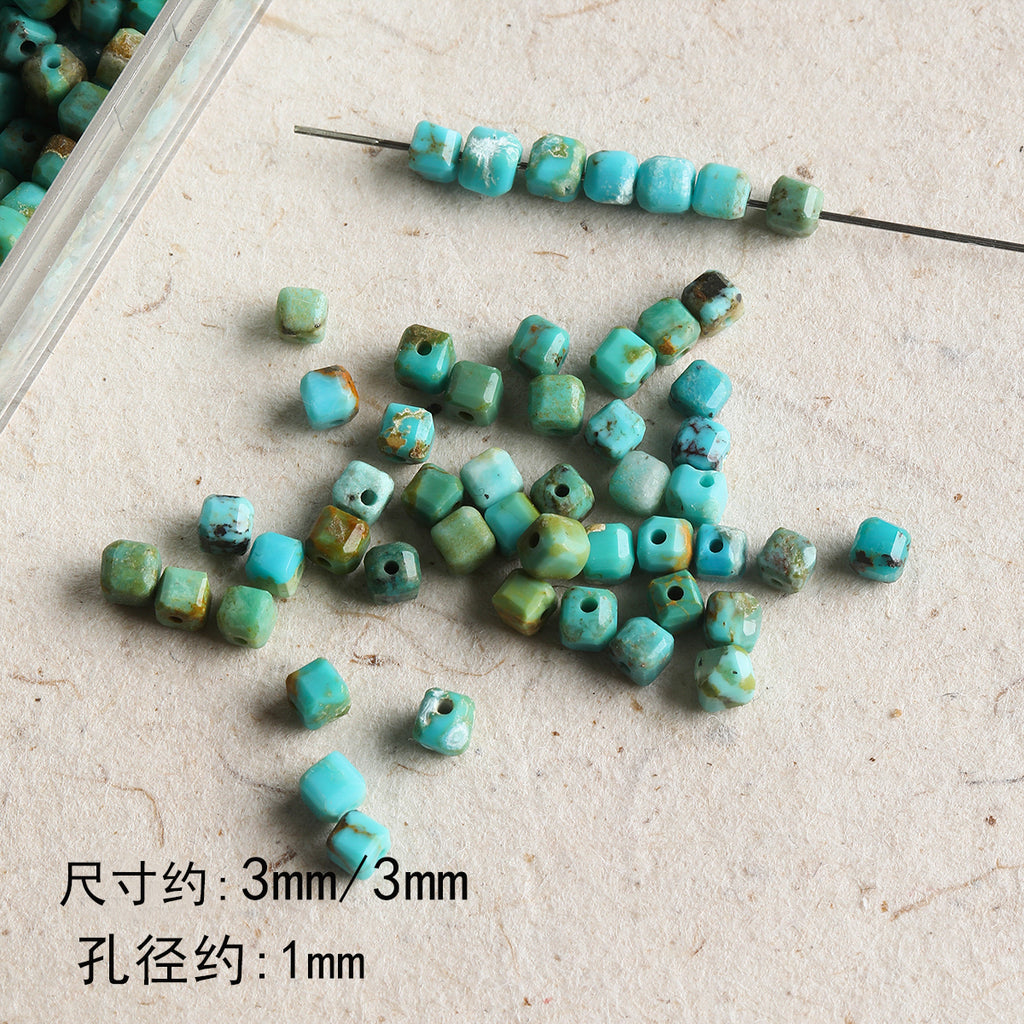 [Dunhuang] natural stone cut face sugar loose beads turquoise alashan beaded diy bracelet necklace material accessories