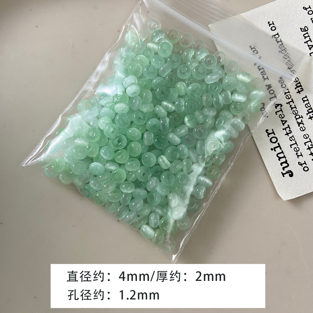 4*2mm Brushed Cat's Eye Abacus Rice Beads Braided Bead Bracelet Necklace Loose Beads DIY Accessories Material Beads