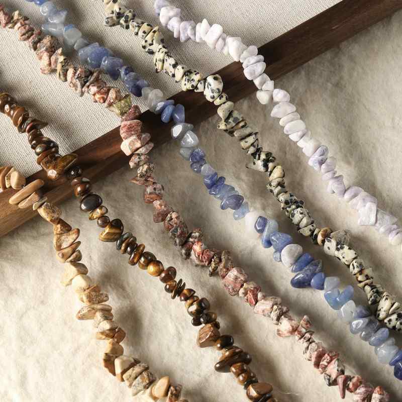 Natural tiger's eye stone black agate gravel loose beads bracelet necklace beaded diy accessories material