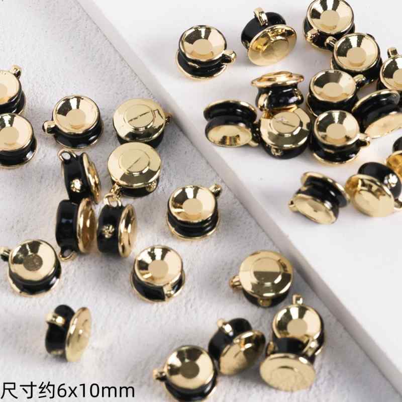 Luci Coffee Hornbag Alloy Oil Drop Pendant DIY Beaded  Material