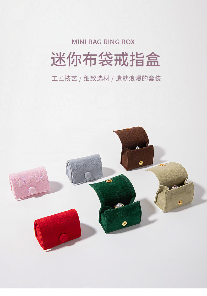 Portable Mini Velvet Ring Box Creative Jewelry Box Earrings Necklace Jewelry Box Hand Accessories Storage Box Velvet Bag