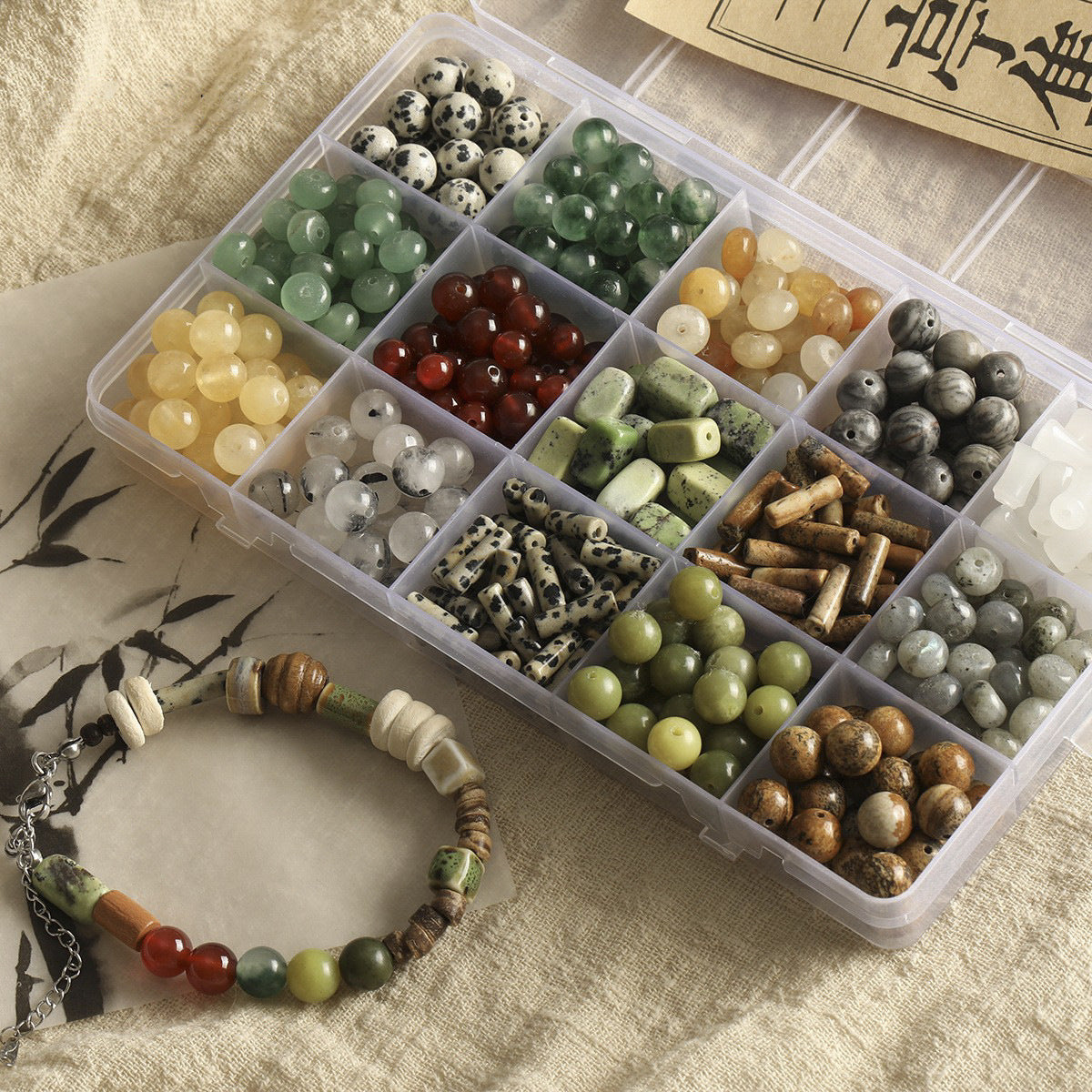 Vintage natural Crystal Jade loose beads round beads beads spacer beads diy accessories material package bracelet necklace earrings