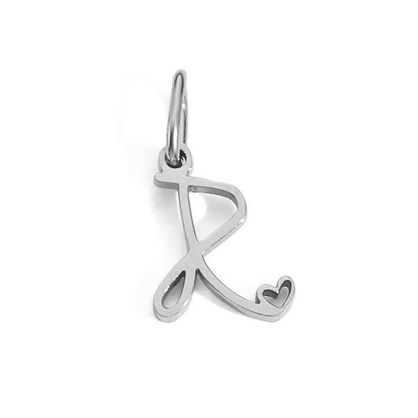European and American Cross-border DIY26 Letter Pendant Jewelry Accessories Titanium Steel Mirror Polished Vacuum Plated Love English Letter