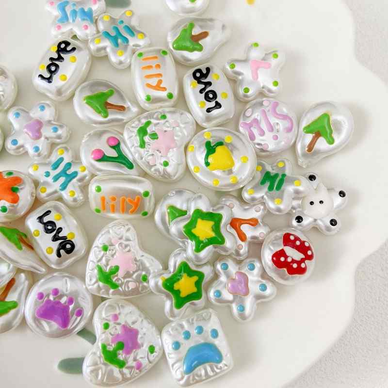 special-shaped ABS hand-painted imitation pearls beads diy accessories
