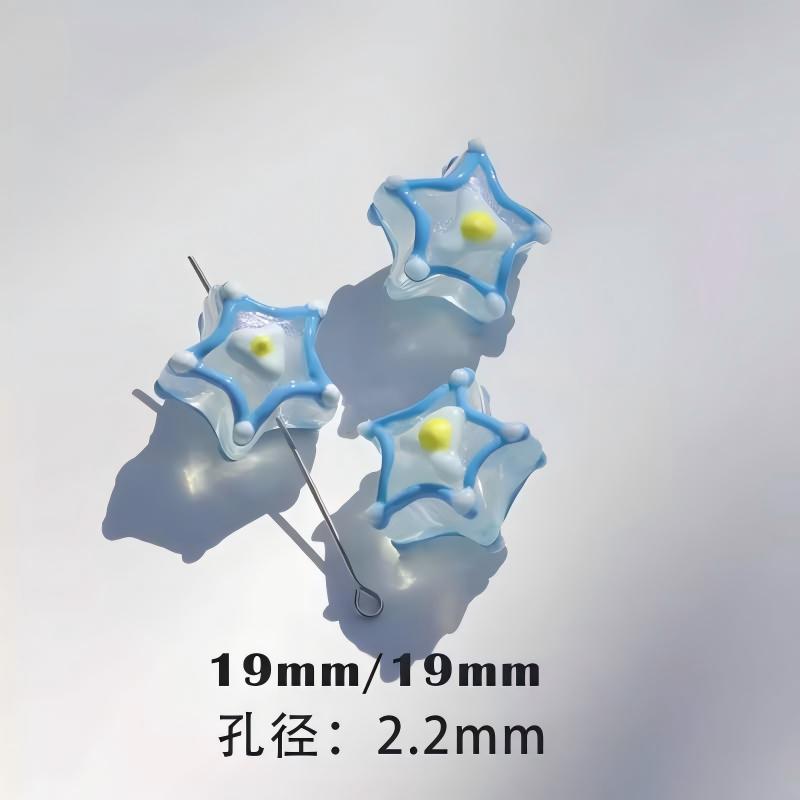 heavy oil blue hand-painted beads diy handmade accessories material package beaded beads loose beads