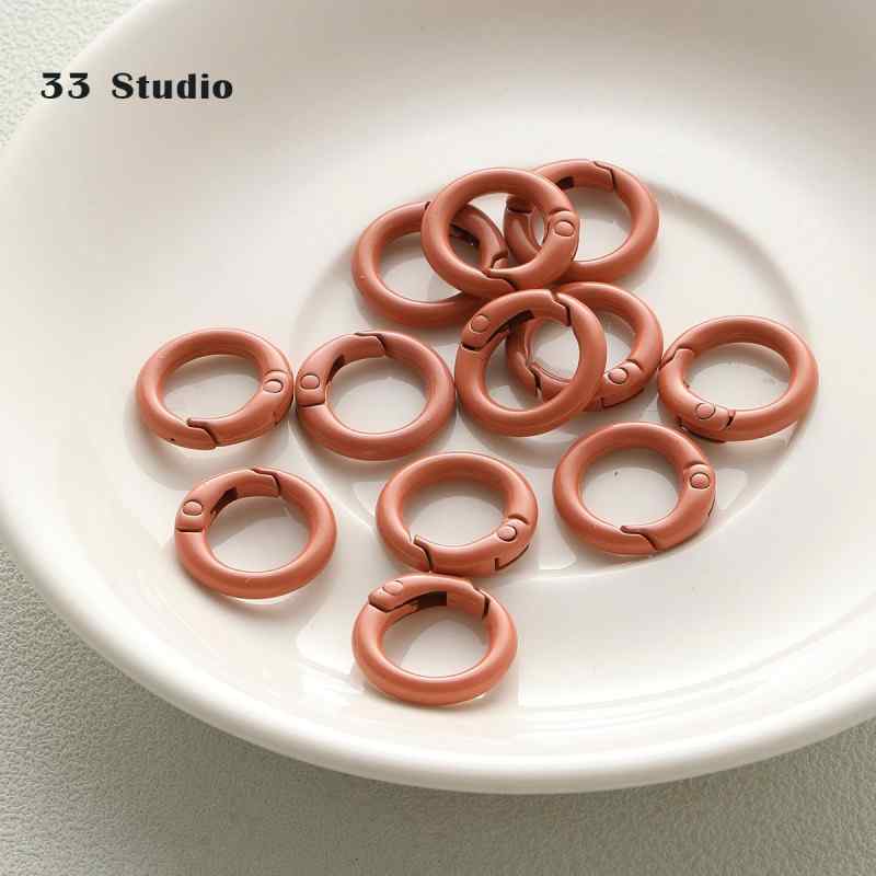 20mm candy spray paint round keychain diy beaded accessories buckle pendant bag hanging buckle