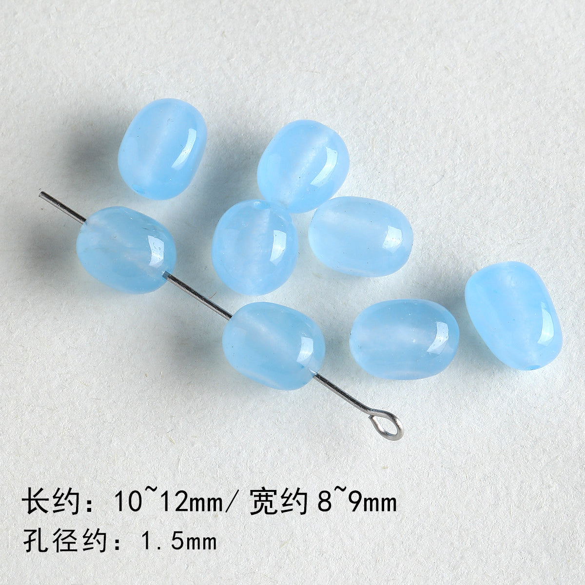 [blue ocean] natural stone aquamaric loose beads glazed starfish loose beads bracelet necklace diy accessories material