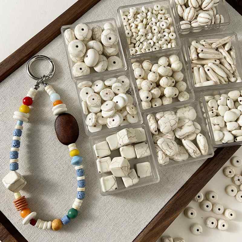 Synthetic White Turquoise Spacer Round Beads Diy Accessories Material