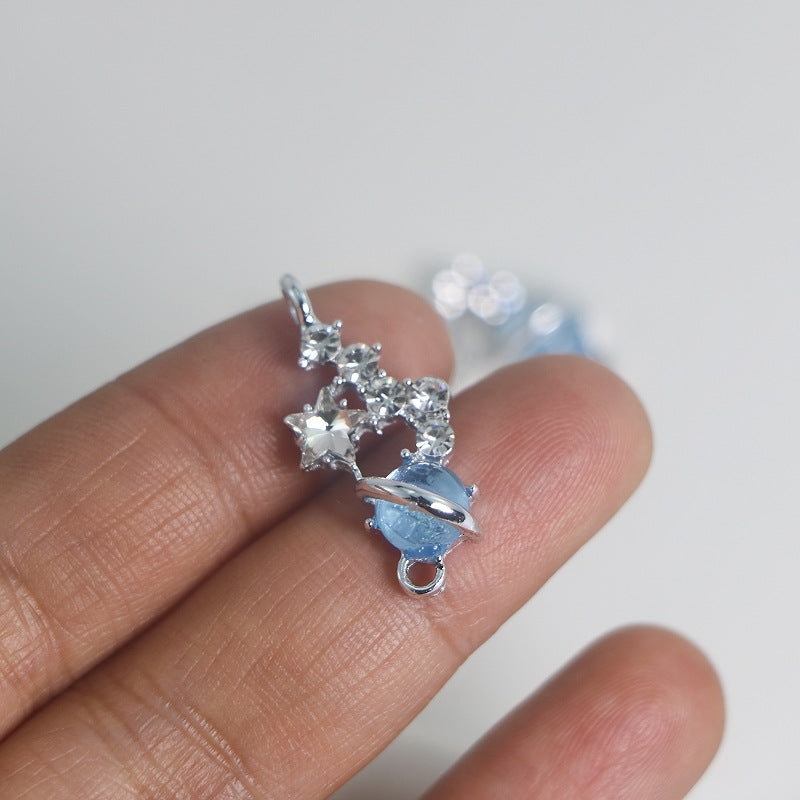 Color-preserving electroplated alloy point diamond series seven-star beads star DIY earrings pendant bracelet necklace jewelry accessories