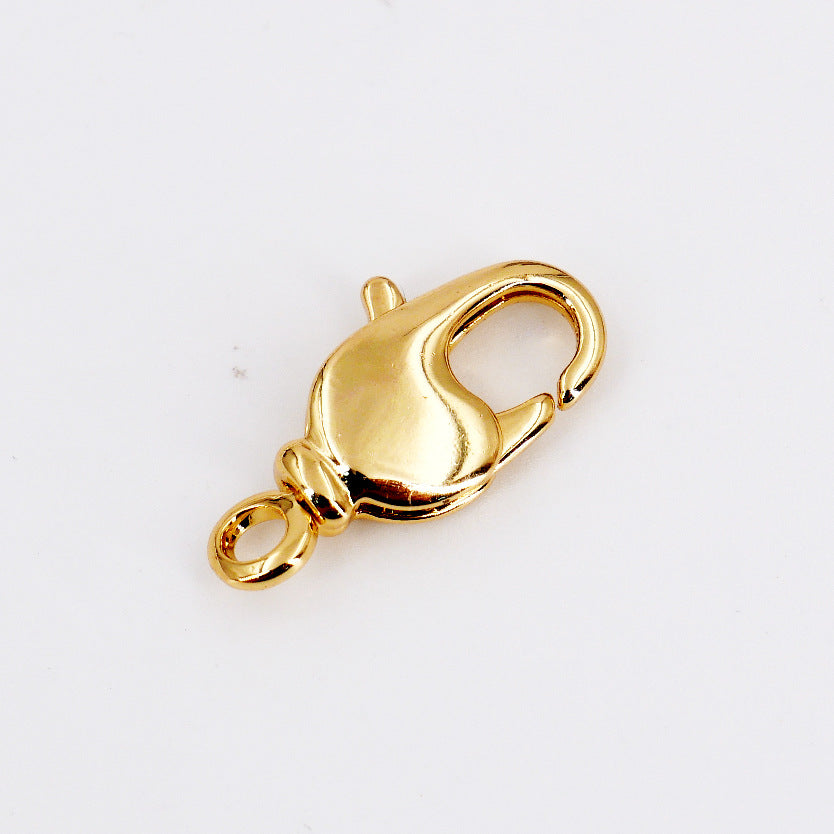 18K Gold Plated Copper Color Retention Rotating Korean Lobster Clasp Universal Clasp Bracelet Necklace End Clasp DIY Jewelry Accessories