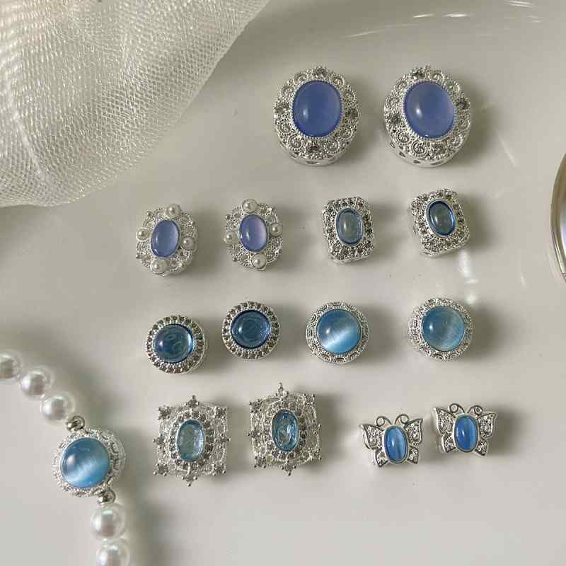 plated opal imitation aquamarine pendant bead diy accessories material