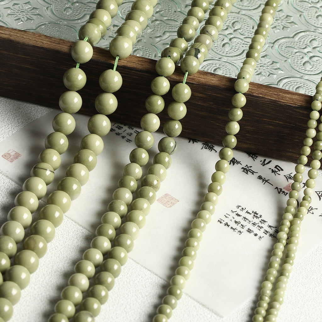 [Avocado] natural avocado Matcha green Alashan agate beads bracelet diy beaded accessories