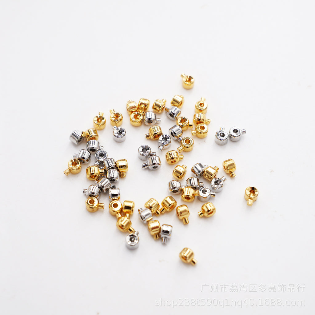 Color-preserving 18k gold plated necklace pearl chain positioning bead positioning buckle finishing fishing line pressure cooker clip