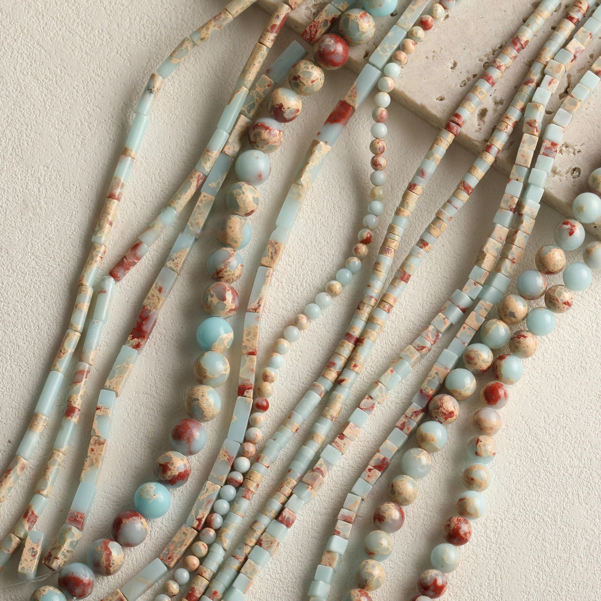 Natural Shoushan Stone series round beads tube beads loose beads diy bracelet earrings necklace jewelry accessories