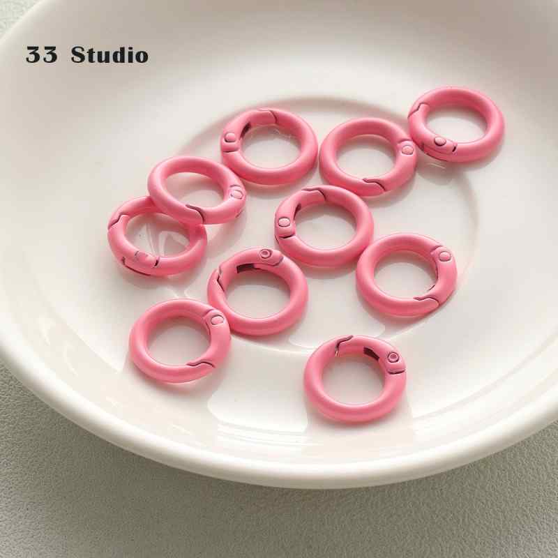 20mm candy spray paint round keychain diy beaded accessories buckle pendant bag hanging buckle