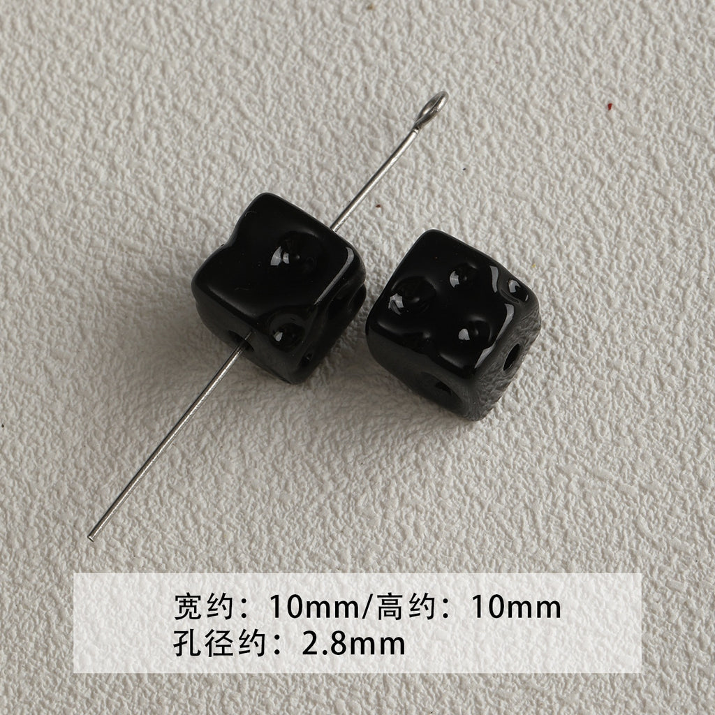 Black and green acrylic paint cheese cone star beaded mobile phone chain loose beads diy accessories material beads