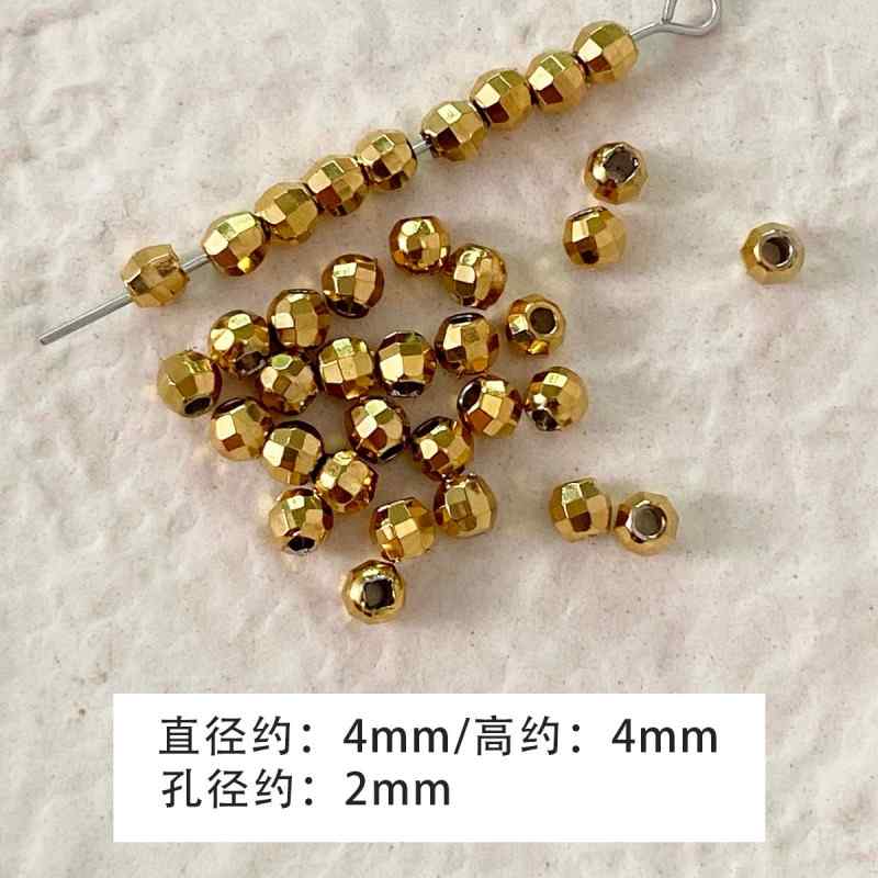 Color-preserving spacer round beads beaded diy accessories material loose beads bracelet necklace beads