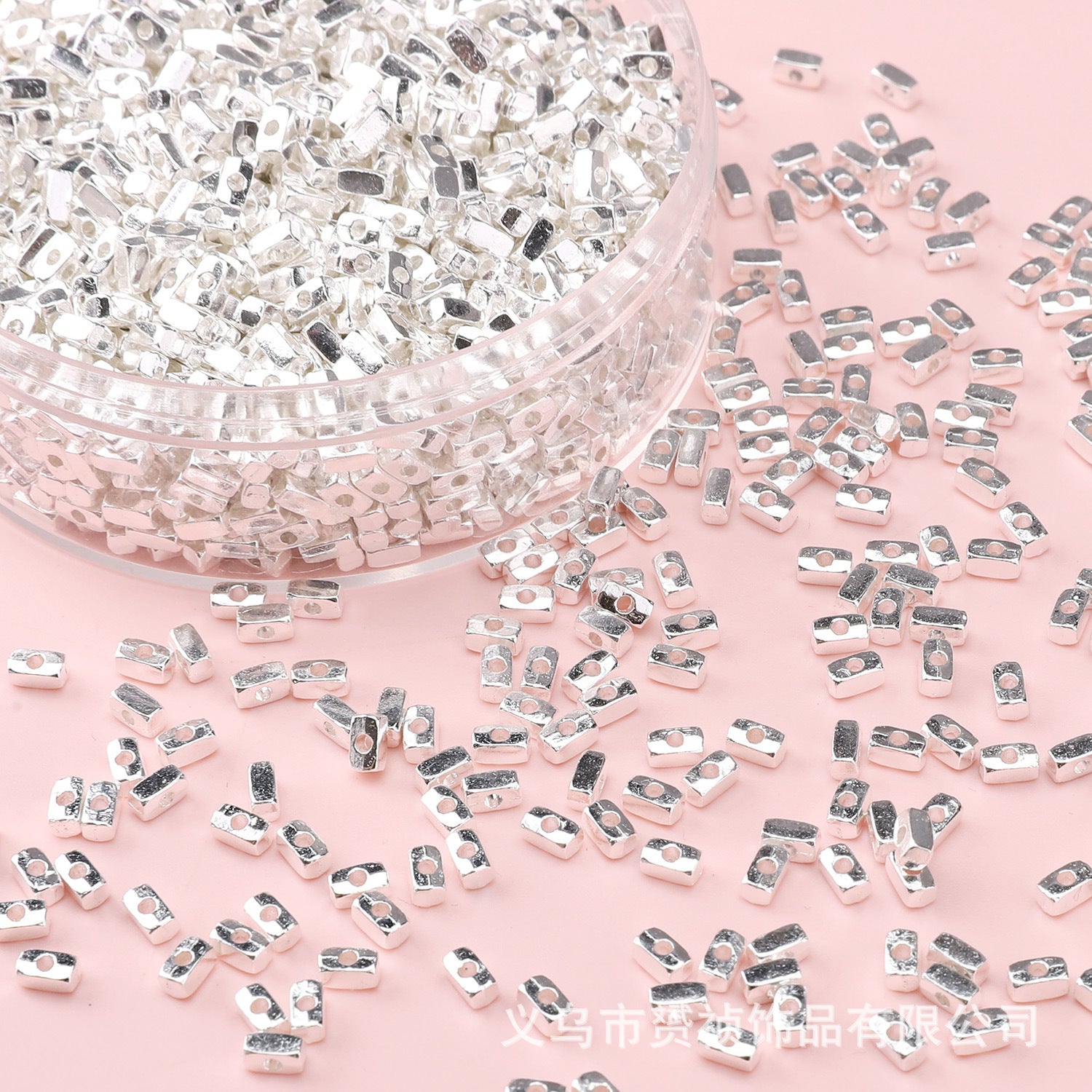 Broken Silver, a Few Pounds Thick Silver-Plated Loose Beads, Square Triangular Beads, DIY Handmade Beading Materials, Jewelry Bracelet Accessories