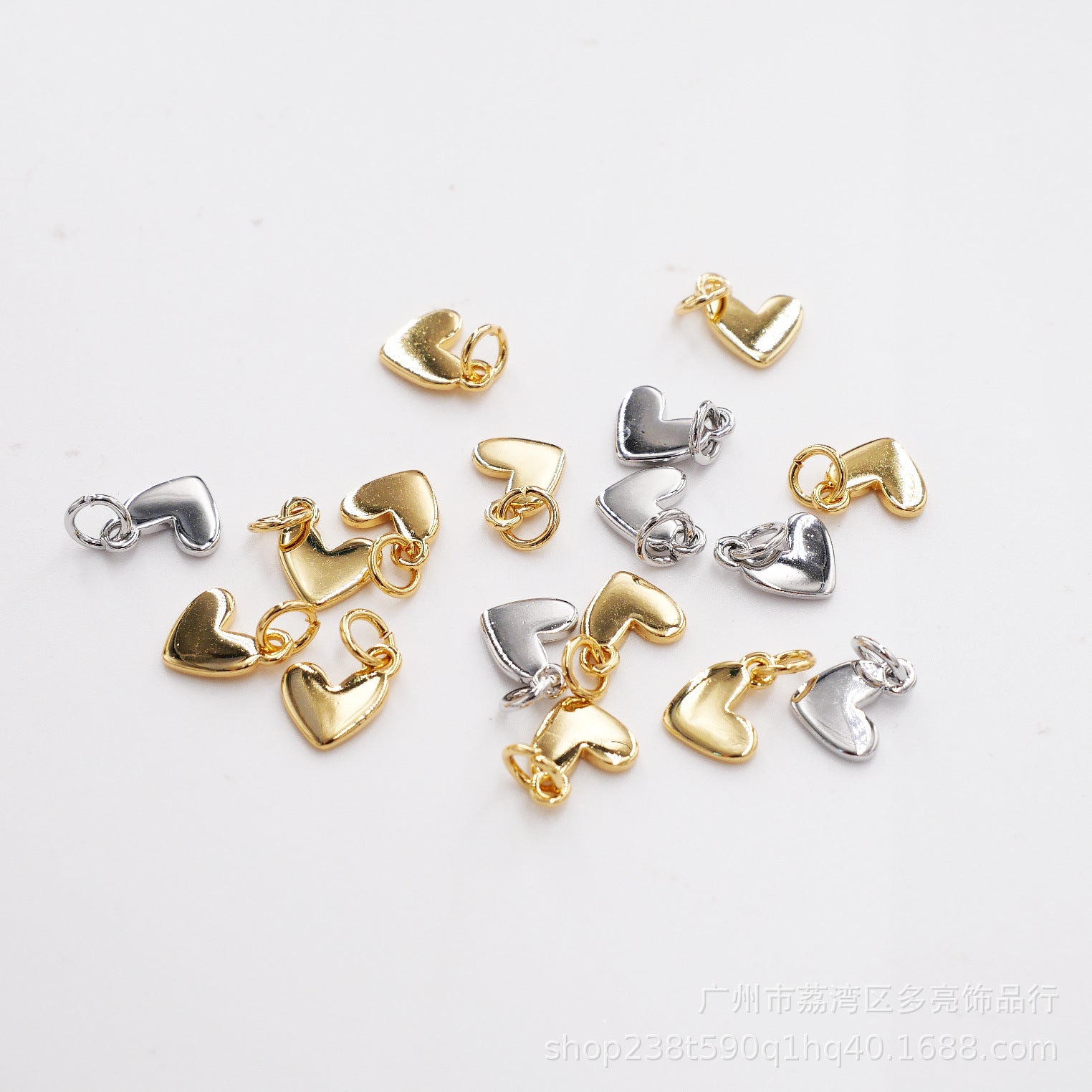 DIY jewelry accessories color retention 18K gold copper real gold plating love pendant bracelet necklace jewelry pendant