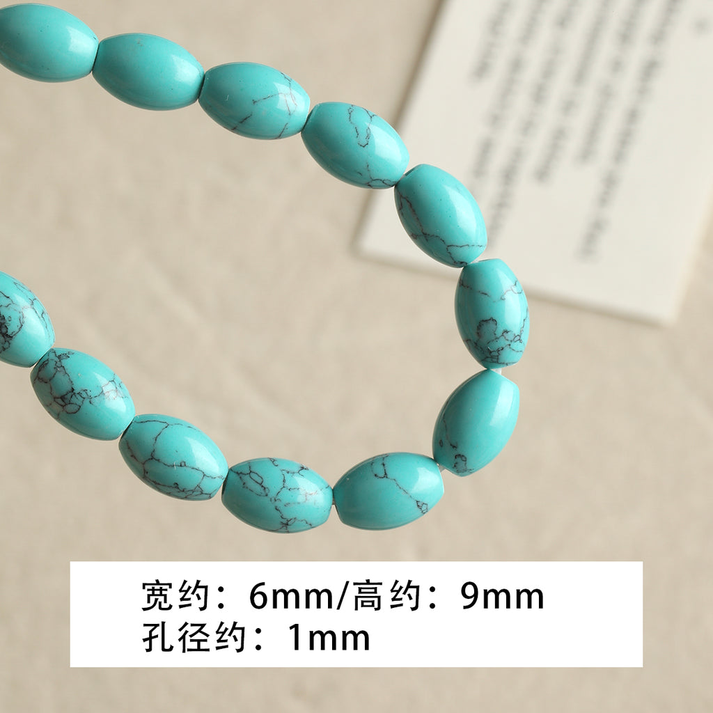 Natural Turquoise Round Beads Spacer Abacus Loose Beads Braided Bracelet Necklace Earrings DIY Accessories Material Beads