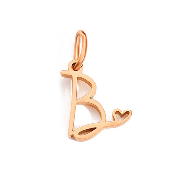 European and American Cross-border DIY26 Letter Pendant Jewelry Accessories Titanium Steel Mirror Polished Vacuum Plated Love English Letter
