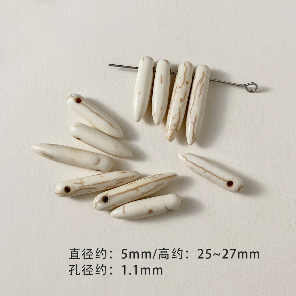 Large Synthetic White Turquoise Spacer Beads Round Beads Loose Beads Mobile Phone Chain Necklace Beaded Diy Accessories Material Beads