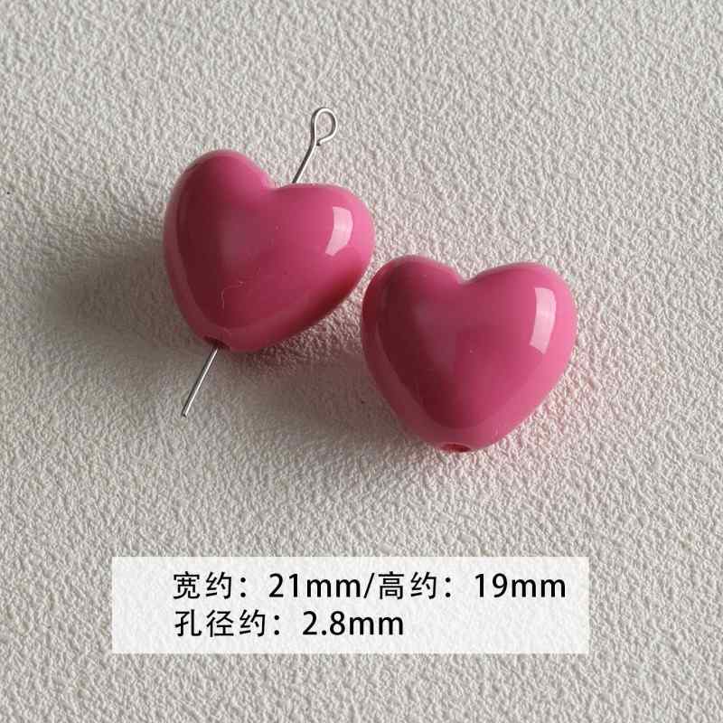【 Spicy Girl Powder 】 Acrylic baking paint star love bead string mobile phone chain loose bead DIY accessory material bead