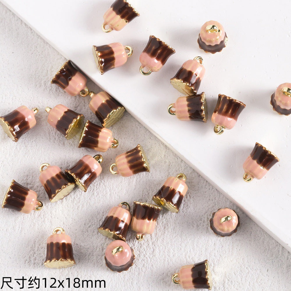 Luci Coffee Hornbag Alloy Oil Drop Pendant DIY Handmade Beaded Necklace Earrings Bracelet Pendant Material