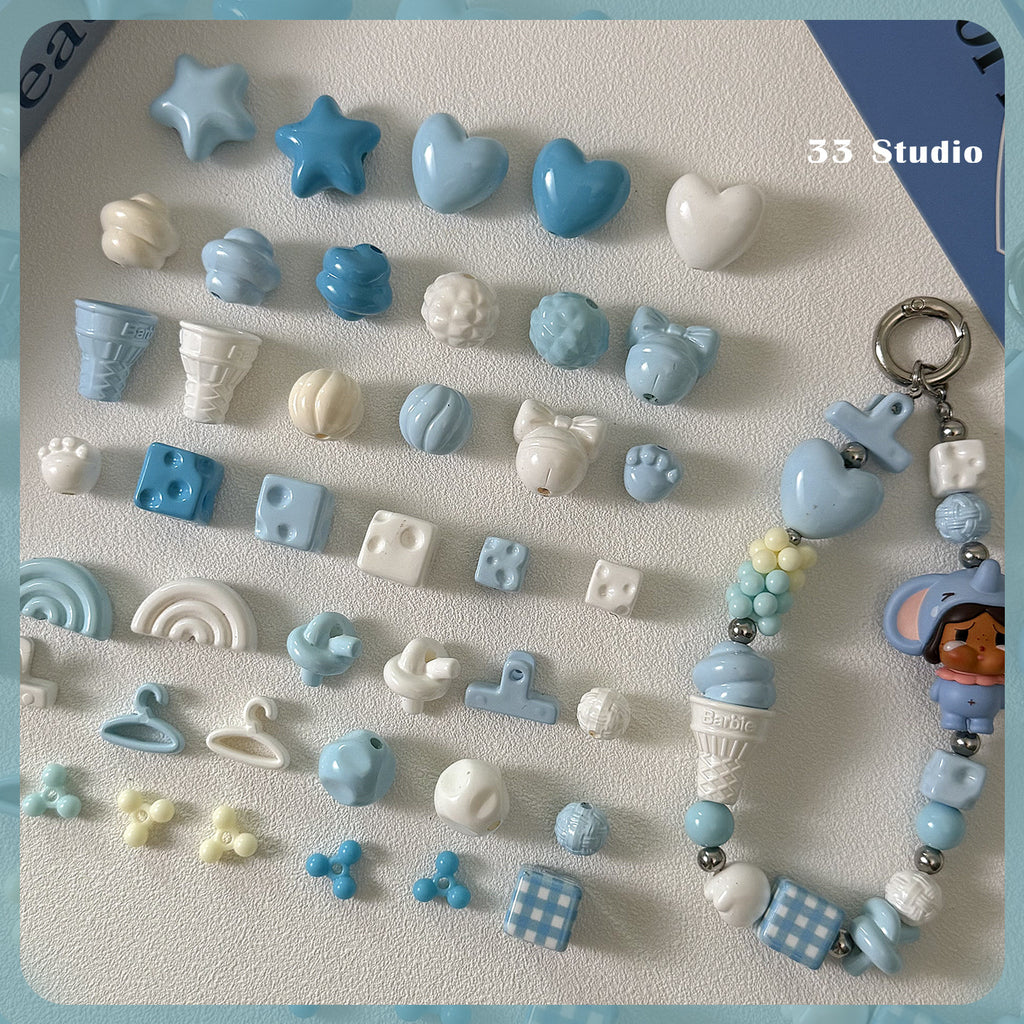 [Bihai] acrylic paint cheese star cone beaded mobile phone chain loose beads diy accessories material beads
