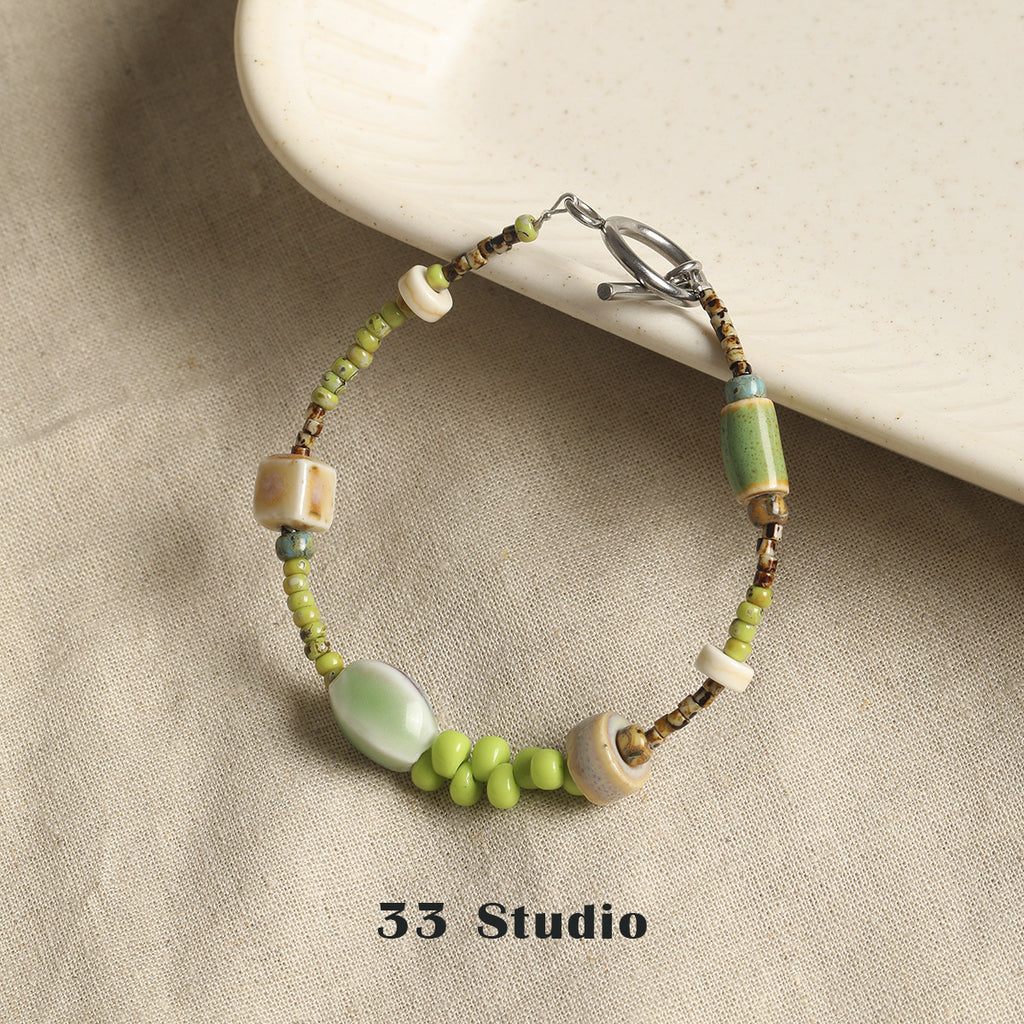 New Chinese style vintage ceramic beads rice beads water drop diy accessories material package bracelet necklace mobile phone chain beaded loose beads