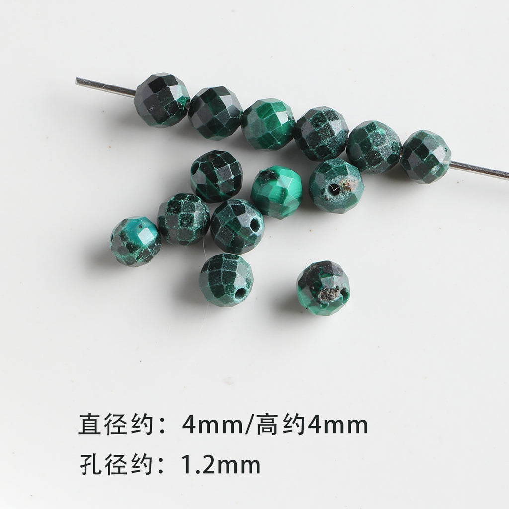 [Chunshan Green] Natural Stone Scattered Beads Green Dot Green Dongling Spacer Beaded Bracelet Necklace DIY Accessories Material