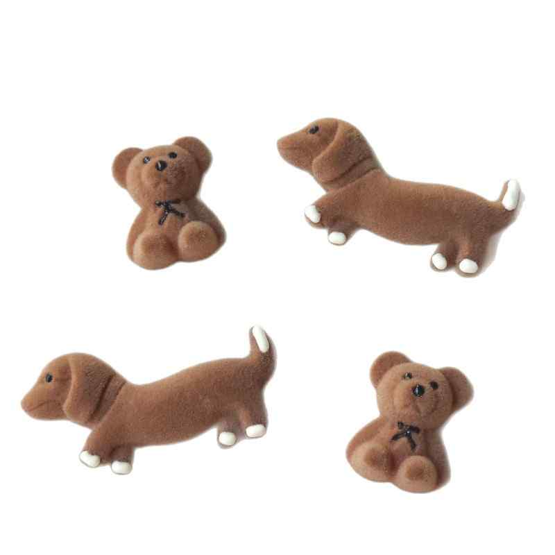 coffee colored plush teddy bear sausage dog DIY accessory accessories