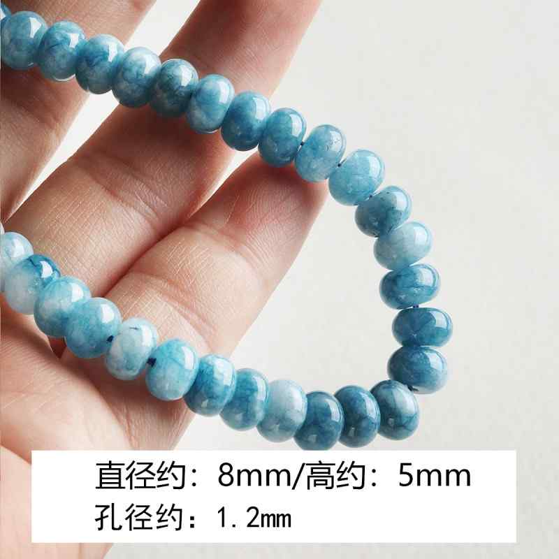[marine] natural aquamarine turquoise spacer round tube beads beaded bracelet necklace diy accessories material