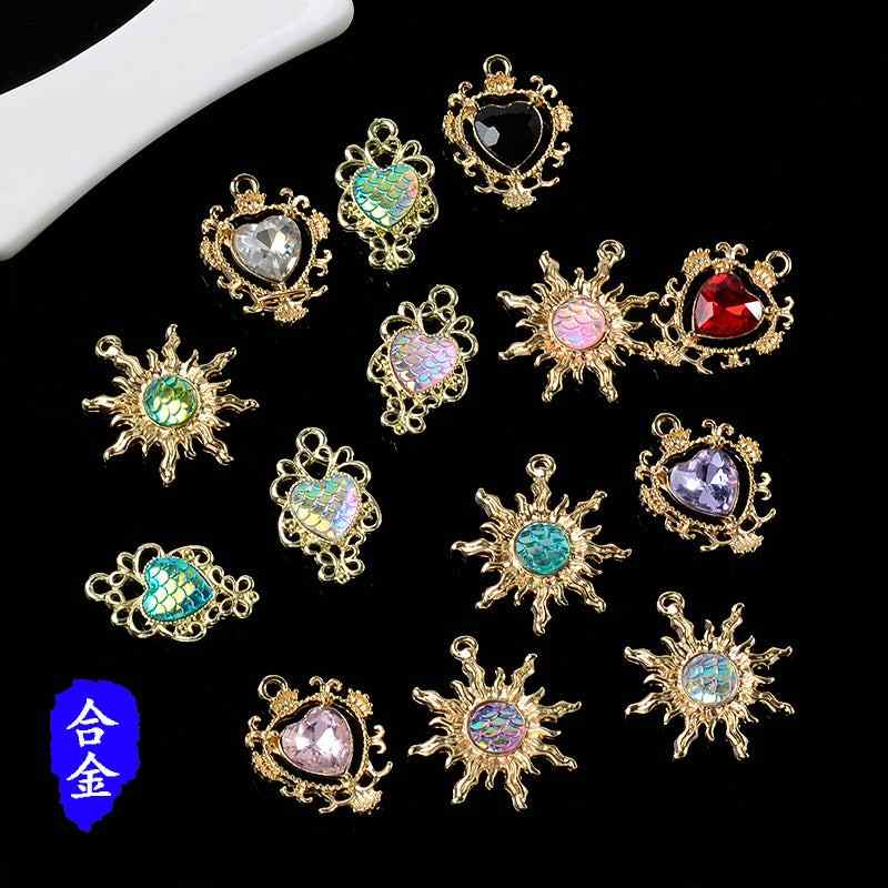 Alloy pendant sunflower Baroque style love pendant diy jewelry accessories alloy accessories spot wholesale 
