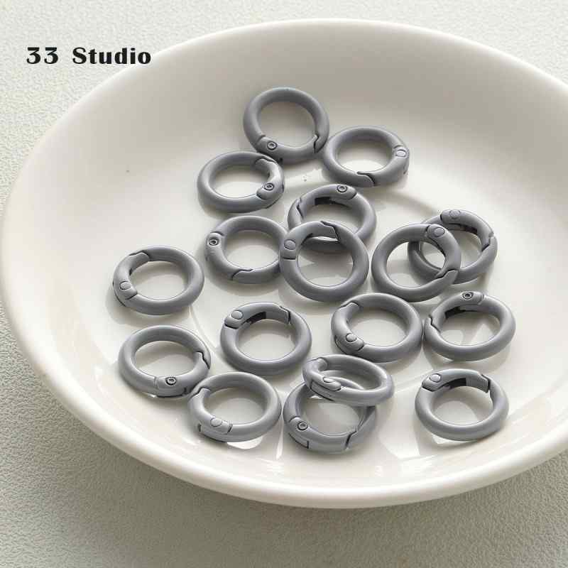 20mm candy spray paint round keychain diy beaded accessories buckle pendant bag hanging buckle